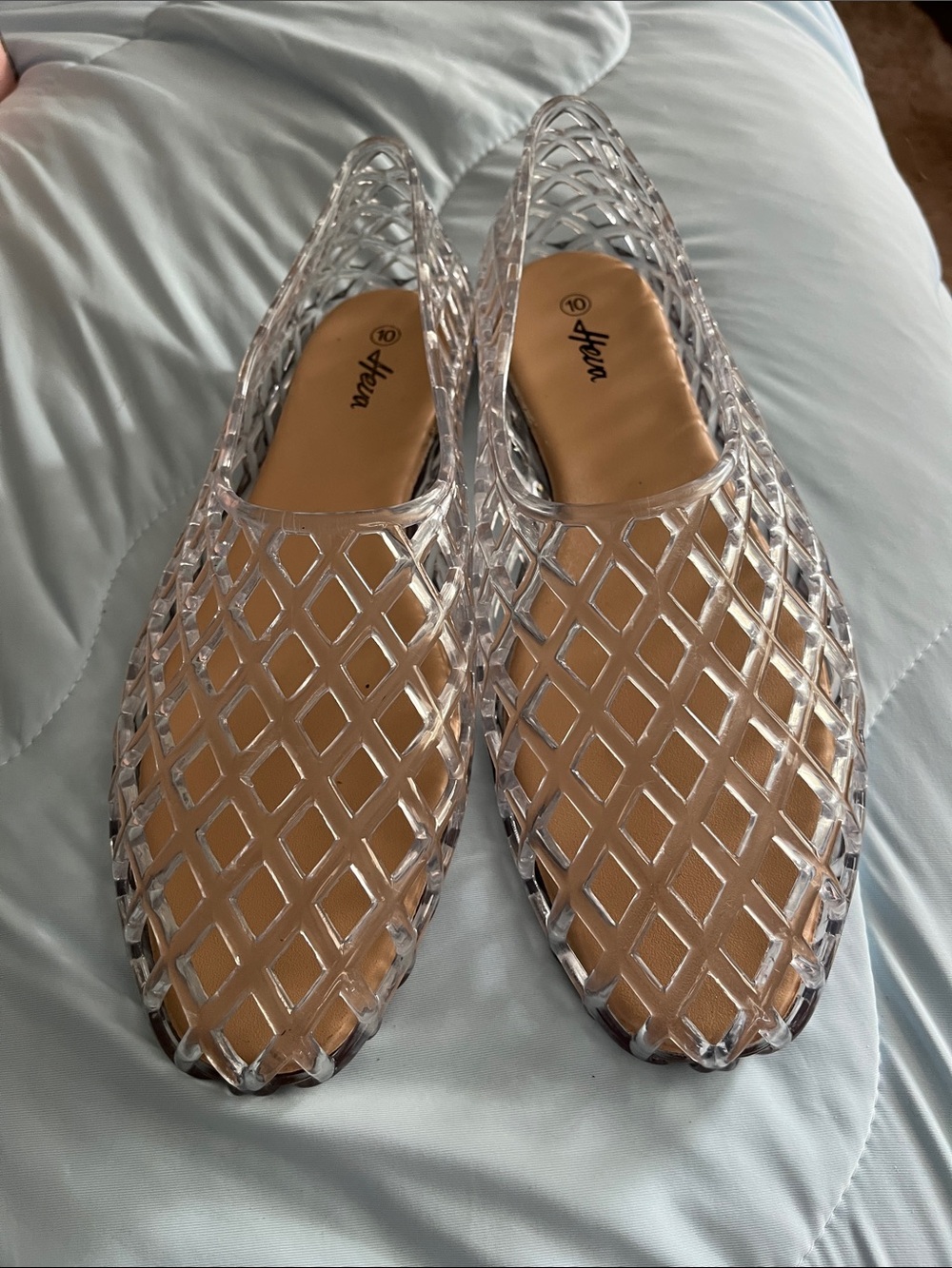Clear Lattice Slip-On Mules - Transparent